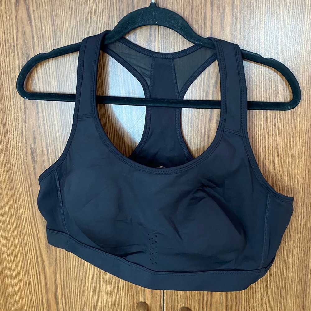 Avia Sports Bra Women XXXL Black Racerback Mesh Activewear